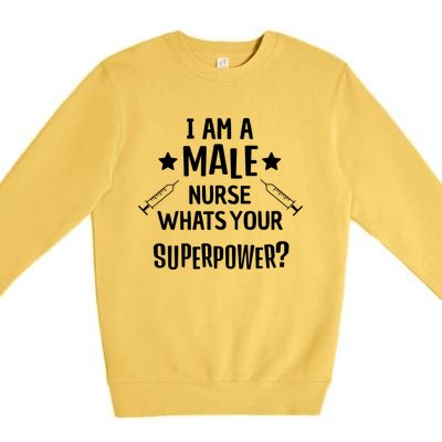 Funny Male Nurse Superpower Murse I Hospital Meaningful Gift Premium Crewneck Sweatshirt