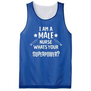 Funny Male Nurse Superpower Murse I Hospital Meaningful Gift Mesh Reversible Basketball Jersey Tank