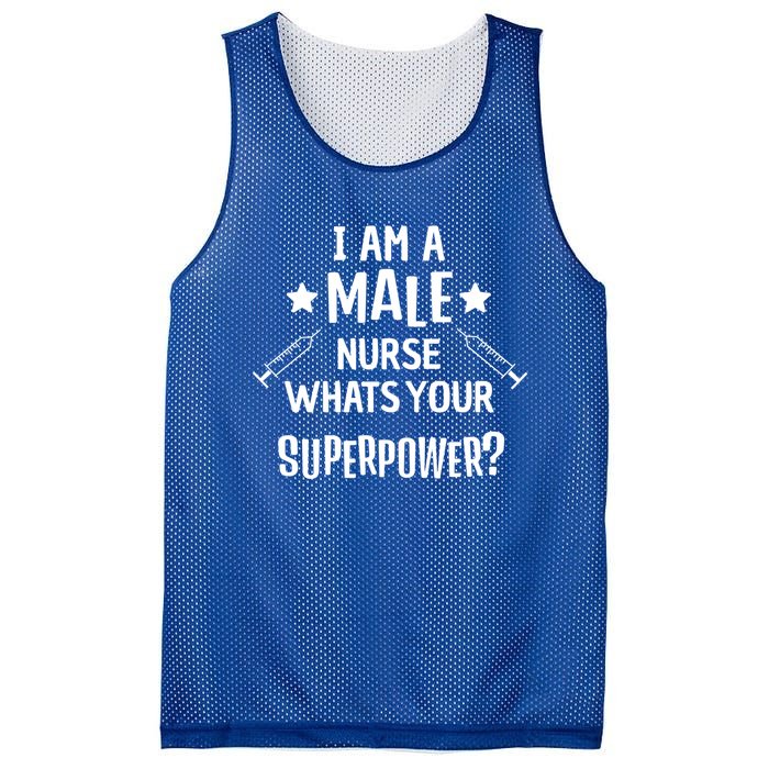 Funny Male Nurse Superpower Murse I Hospital Meaningful Gift Mesh Reversible Basketball Jersey Tank