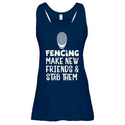 Fencing Make New Friends And Stab Them Fencing Ladies Essential Flowy Tank