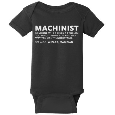 Funny Machinist Noun Machinist Meaning Machinist Baby Bodysuit