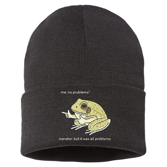Frog Me No Problemo Narrator But It Was All Problemo Sustainable Knit Beanie