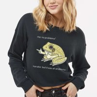 Frog Me No Problemo Narrator But It Was All Problemo Cropped Pullover Crew