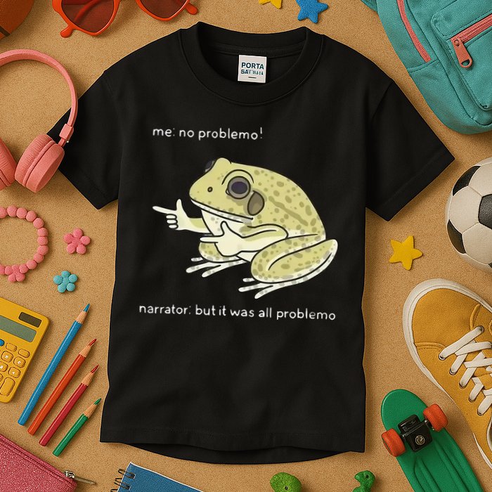 Frog Me No Problemo Narrator But It Was All Problemo Kids T-Shirt