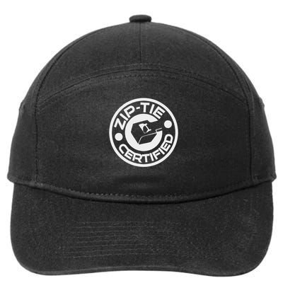 Funny Mechanic Novelty Merch Zip Tie Certified Ziptie Technician Fix It Man Jimmy Rigging Black Cott 7-Panel Snapback Hat