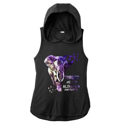 Forget Me Not Alzheimer Awareness Ladies PosiCharge Tri-Blend Wicking Draft Hoodie Tank