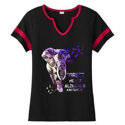 Forget Me Not Alzheimer Awareness Ladies Halftime Notch Neck Tee