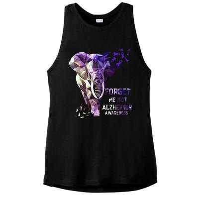 Forget Me Not Alzheimer Awareness Ladies PosiCharge Tri-Blend Wicking Tank