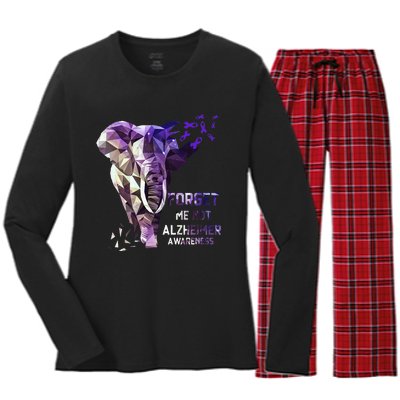 Forget Me Not Alzheimer Awareness Women's Long Sleeve Flannel Pajama Set 