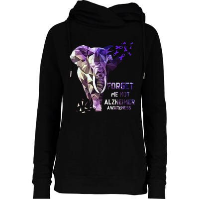 Forget Me Not Alzheimer Awareness Womens Funnel Neck Pullover Hood