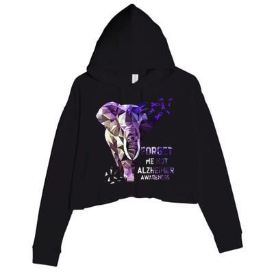 Forget Me Not Alzheimer Awareness Crop Fleece Hoodie