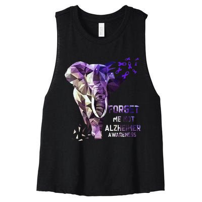 Forget Me Not Alzheimer Awareness Women's Racerback Cropped Tank