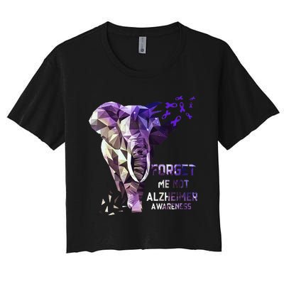 Forget Me Not Alzheimer Awareness Women's Crop Top Tee