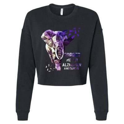 Forget Me Not Alzheimer Awareness Cropped Pullover Crew