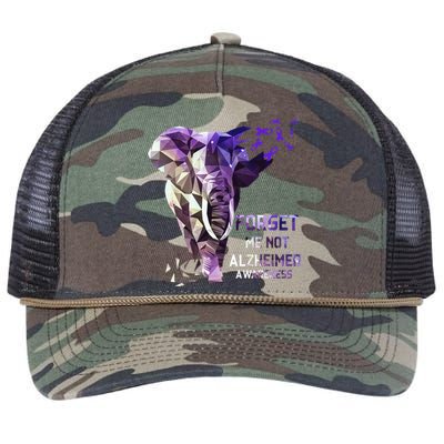 Forget Me Not Alzheimer Awareness Retro Rope Trucker Hat Cap