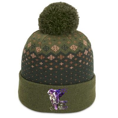 Forget Me Not Alzheimer Awareness The Baniff Cuffed Pom Beanie