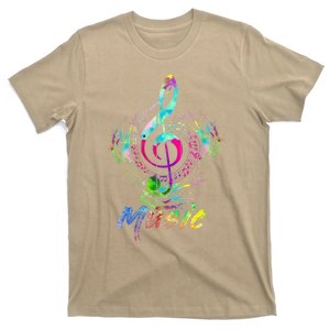 Funny Musical Note Gift Funky Colorful Music Treble Clef Gift T-Shirt