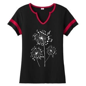 Funny Music Notes Gift For Men Women Cool Dandelion Flower Ladies Halftime Notch Neck Tee