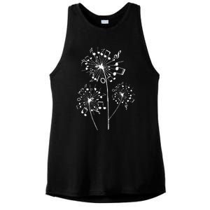 Funny Music Notes Gift For Men Women Cool Dandelion Flower Ladies PosiCharge Tri-Blend Wicking Tank