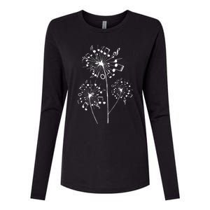 Funny Music Notes Gift For Men Women Cool Dandelion Flower Womens Cotton Relaxed Long Sleeve T-Shirt