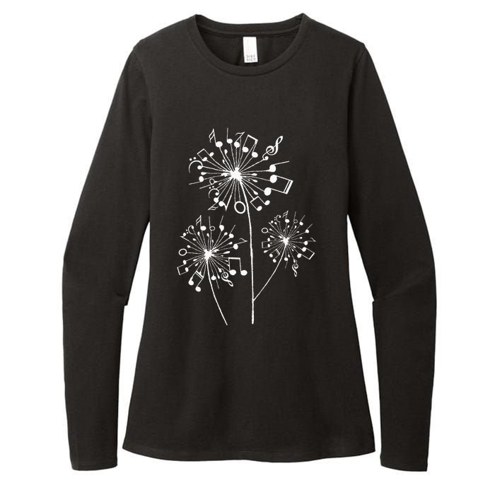 Funny Music Notes Gift For Men Women Cool Dandelion Flower Womens CVC Long Sleeve Shirt