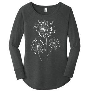 Funny Music Notes Gift For Men Women Cool Dandelion Flower Women's Perfect Tri Tunic Long Sleeve Shirt