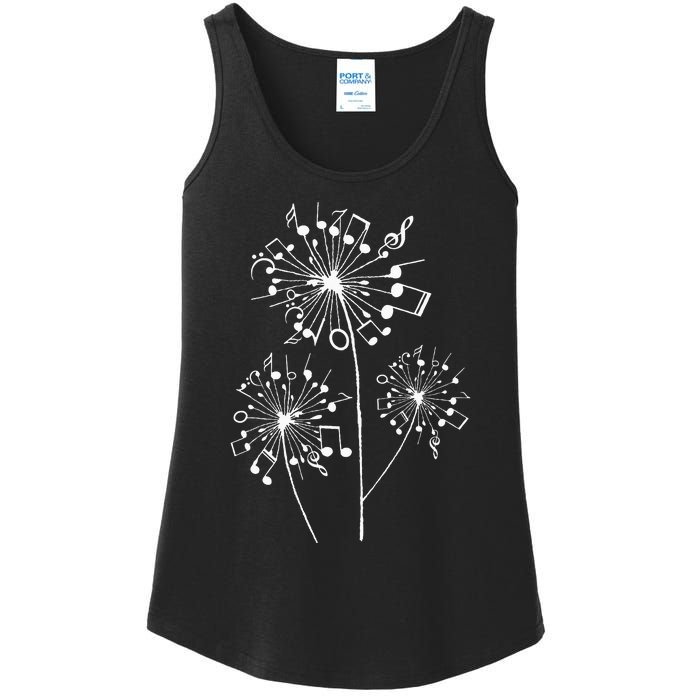 Funny Music Notes Gift For Men Women Cool Dandelion Flower Ladies Essential Tank