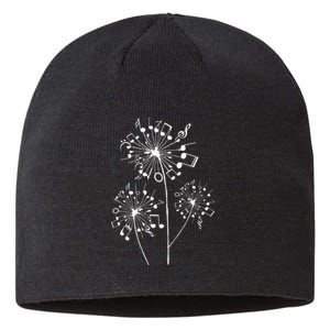 Funny Music Notes Gift For Men Women Cool Dandelion Flower Sustainable Beanie