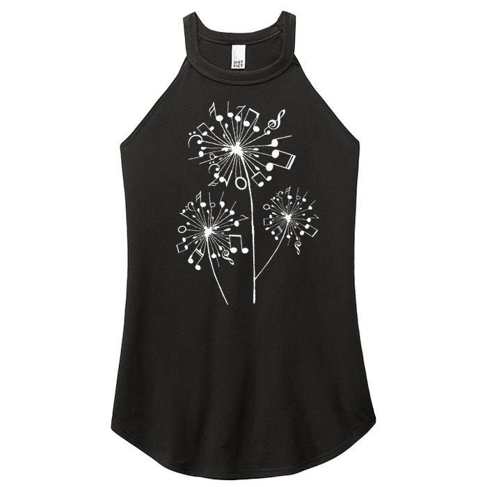 Funny Music Notes Gift For Men Women Cool Dandelion Flower Women's Perfect Tri Rocker Tank