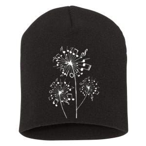 Funny Music Notes Gift For Men Women Cool Dandelion Flower Short Acrylic Beanie