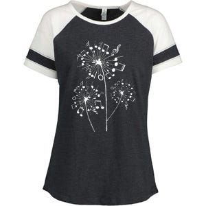 Funny Music Notes Gift For Men Women Cool Dandelion Flower Enza Ladies Jersey Colorblock Tee