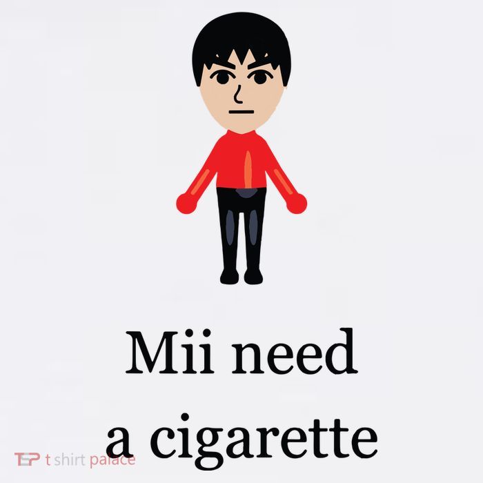 Funny Mii Need A Cigarette Button