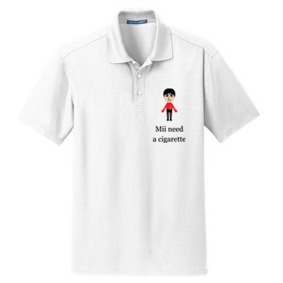 Funny Mii Need A Cigarette Dry Zone Grid Polo