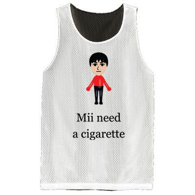 Funny Mii Need A Cigarette Mesh Reversible Basketball Jersey Tank