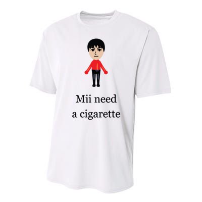 Funny Mii Need A Cigarette Performance Sprint T-Shirt