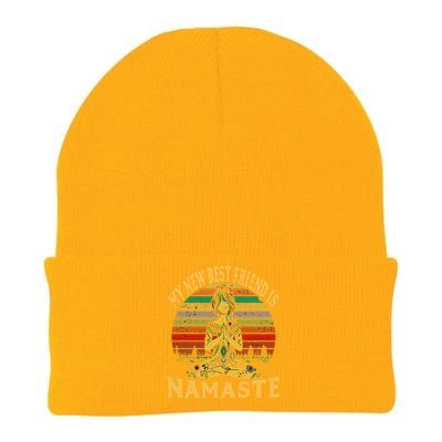 Funny My New Best Friend Is Namaste Yoga Addict Gift Knit Cap Winter Beanie