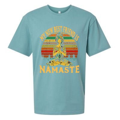 Funny My New Best Friend Is Namaste Yoga Addict Gift Sueded Cloud Jersey T-Shirt