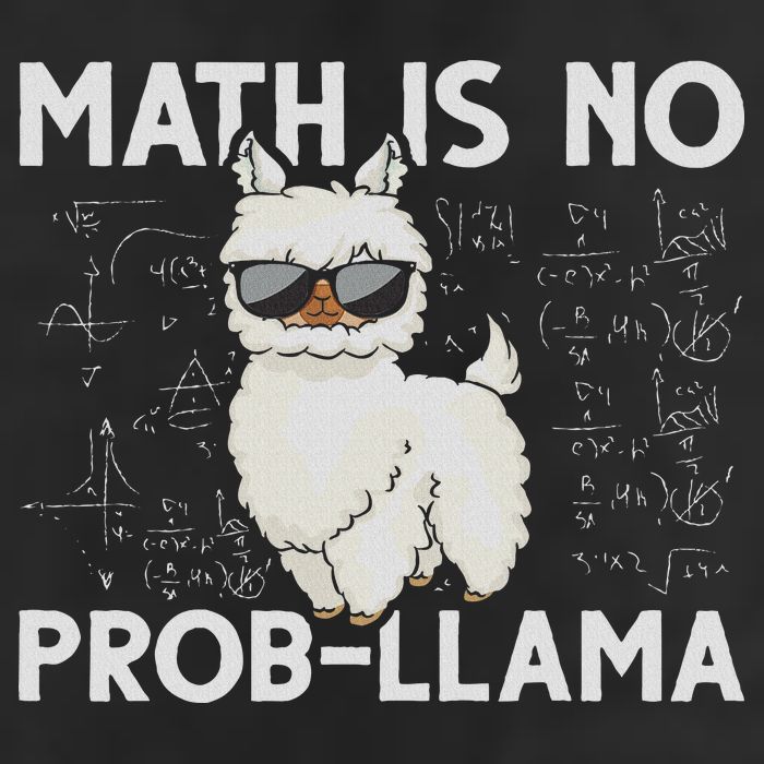 Funny Math Nerd Geek Llama Animal Alpaca Mathematician Math Cool Comfort Performance Bucket Hat