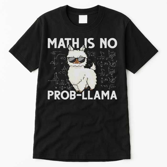 Funny Math Nerd Geek Llama Animal Alpaca Mathematician Math Tall T-Shirt