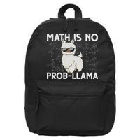 Funny Math Nerd Geek Llama Animal Alpaca Mathematician Math 16 in Basic Backpack