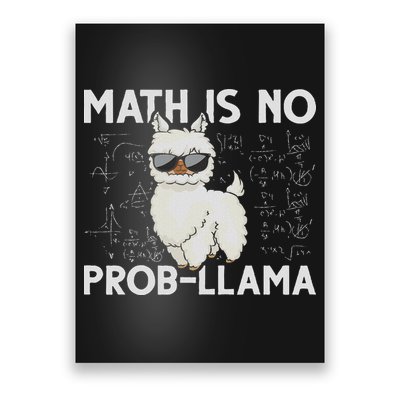 Funny Math Nerd Geek Llama Animal Alpaca Mathematician Math Poster