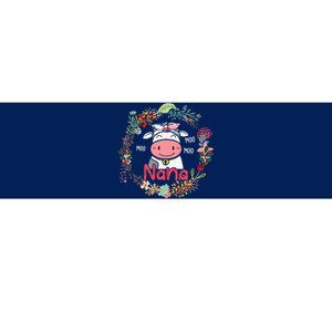 Funny Moo Nana Cute Cow Bow Tie Flowers Happy Mother's Day Bumper Sticker