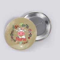 Funny Moo Nana Cute Cow Bow Tie Flowers Happy Mother's Day Button