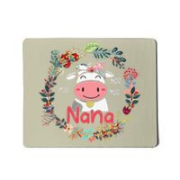 Funny Moo Nana Cute Cow Bow Tie Flowers Happy Mother's Day Mousepad