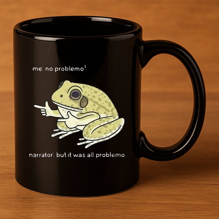 Frog Me No Problemo Narrator But It Was All Problemo 11oz C Handle Ceramic Mug