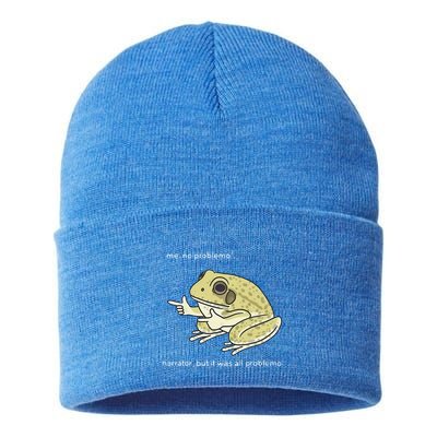 Frog Me No Problemo Narrator But It Was All Problemo Sustainable Knit Beanie