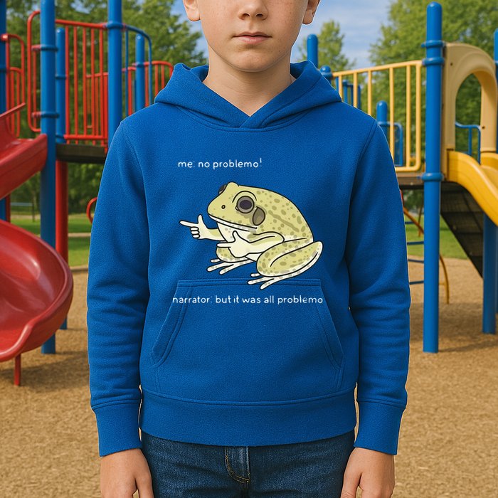 Frog Me No Problemo Narrator But It Was All Problemo Kids Hoodie