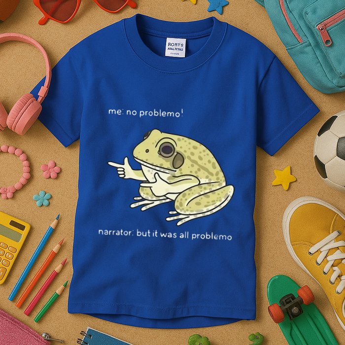Frog Me No Problemo Narrator But It Was All Problemo Kids T-Shirt