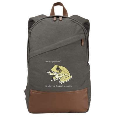 Frog Me No Problemo Narrator But It Was All Problemo Cotton Canvas Backpack