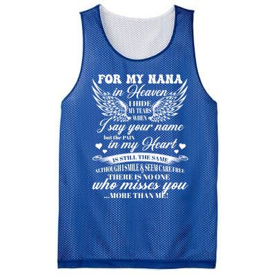 For My Nana In Heaven I Hide My Tears When I Say Your Name Gift Mesh Reversible Basketball Jersey Tank